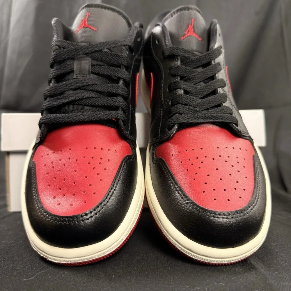 Nike Air Jordan 1 Low Women 8.5 Shoes Black Gym Red Sail Sneakers DC0774-061
